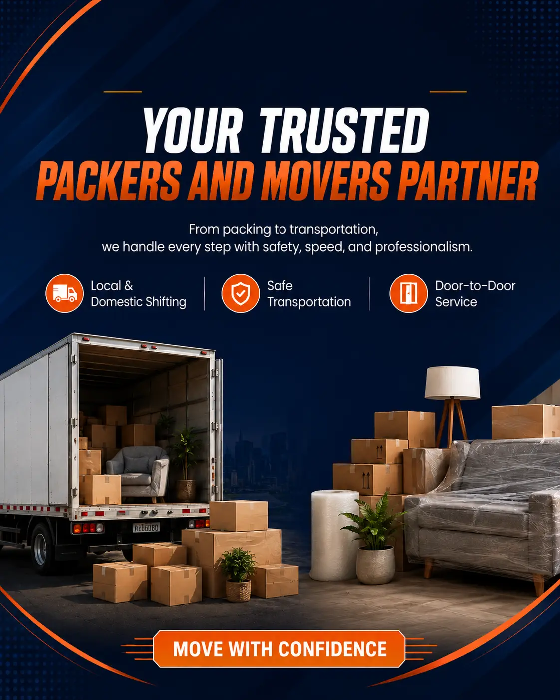 Professional office relocation by Gomo Packers and Movers in Delhi with secure packing and transportation.